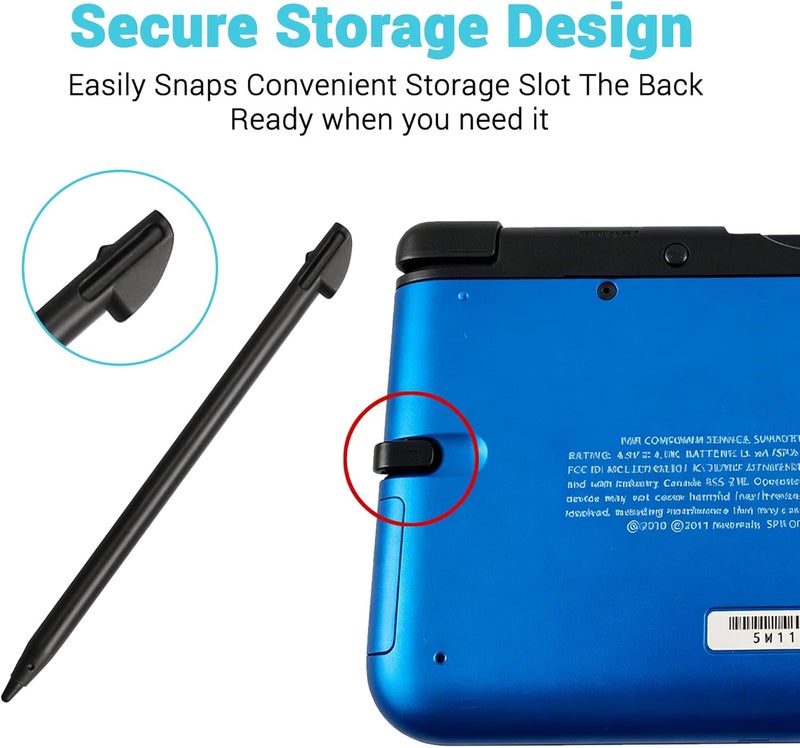أقلام ستايلوس لجهاز 3DS XL، بديل ستايلوس متوافق مع نينتندو 3DS XL، مجموعة أقلام لمس 4 في 1 متعددة الألوان - أسود، أبيض، أحمر، أزرق - Image 4