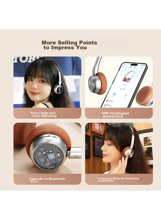 Ikf R1 Retro Headphones, Wireless Bluetooth, Fashionable Digital Wear, High-quality Bluetooth 5.4, Metal Millennium Y2k, Internet Celebrity Ootd, Atmospheric Earphones, Twilight Silver - Image 4