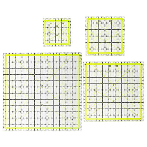 UOOU 4 Pack Quilting Ruler, Quilting Ruler (4.5"X4.5", 6"X6", 9.5"X9.5", 12.5"X12.5") Quilting Templates Fabric Cutting Ruler Acrylic Quilters Rulers Clear Mark for Quilting and Sewing - Image 2