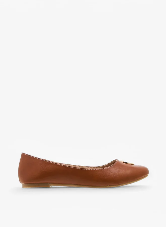 Flora Bella By Shoexpress Metal Accent Slip-On Ballerinas