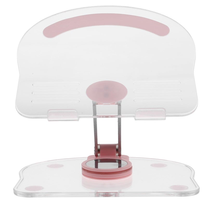 Pink Acrylic 360 Rotatable Folding Tablet Stand Holder For Desk Bed Drawing Video Recording - Image 2