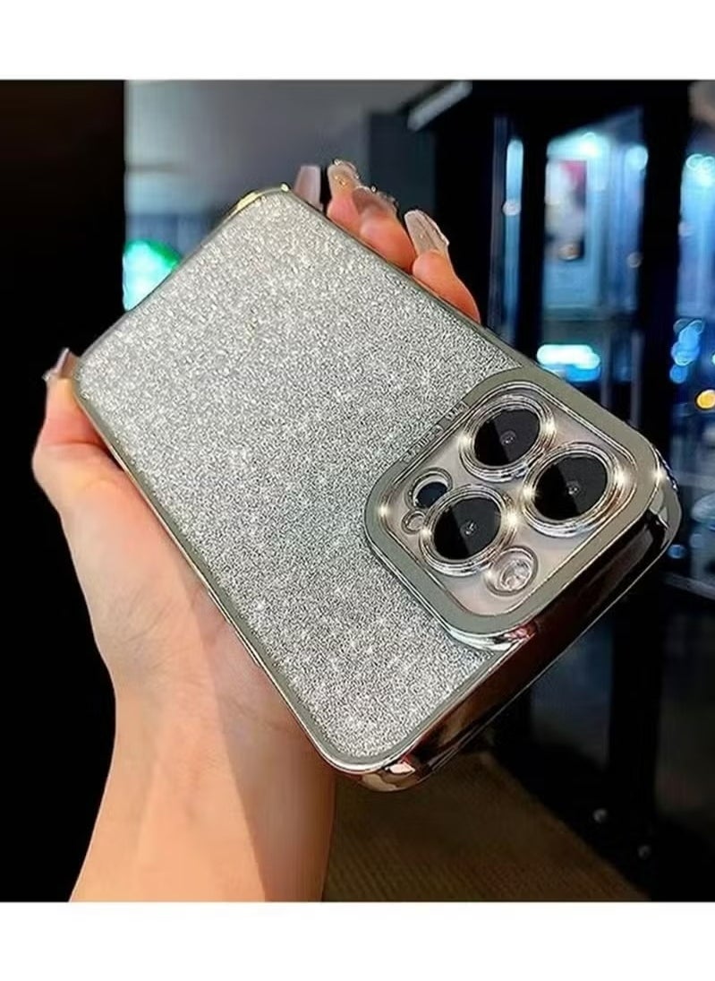 X-level iPhone 15 Pro Case Cover For Women Girls Glitter Luxury Flexible Plating Shockproof Full Camera Lens Protective Protection Accessories Phone Back Cover For 15 Pro Luxurious  - Image 3