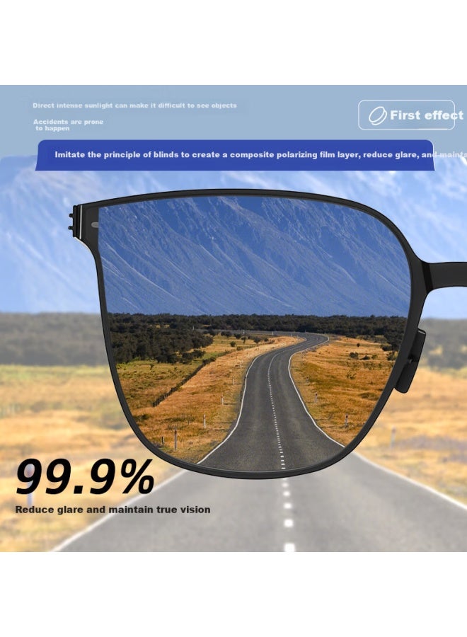 Caponi Ultra-thin Ultra-light Polarized Gm Sungl For Men And Women Driving Special Sunscreen Uv Protection Large Face Slimming - Image 3