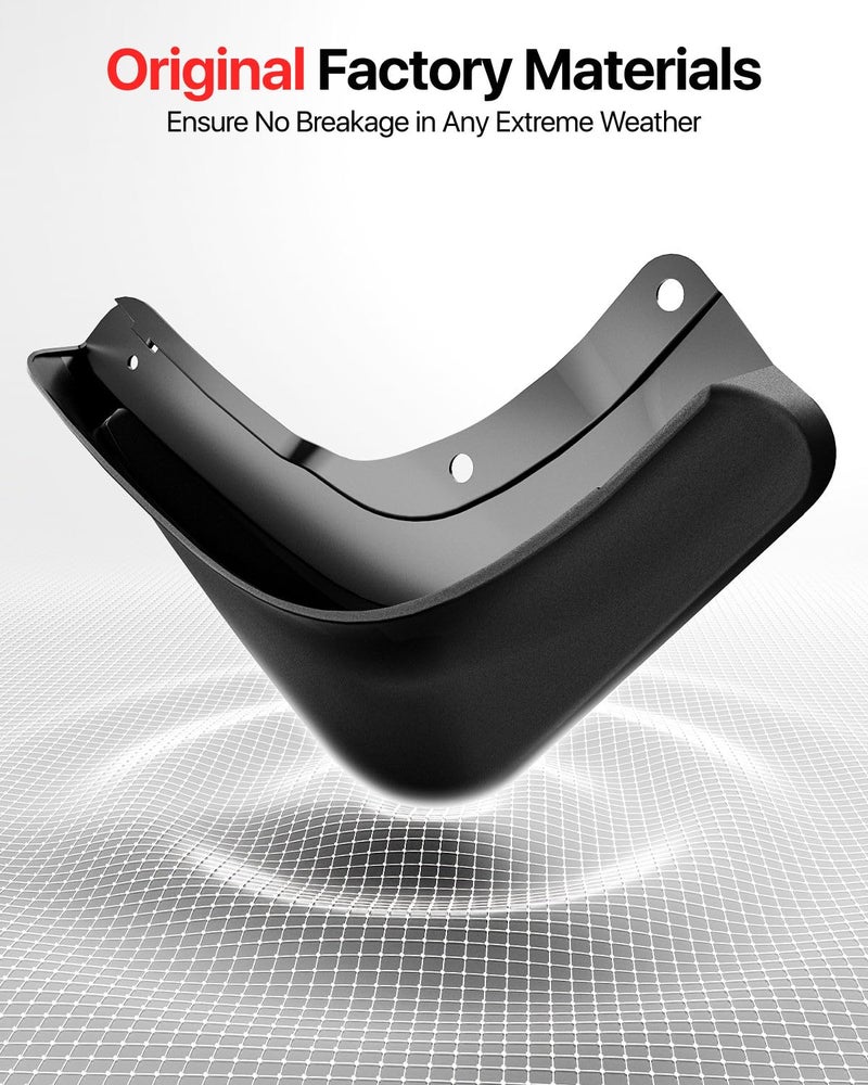 REEVAA 2025 Tesla Model X Accessories - Mud Flaps [Protect Paint, No Drilling Required] All-Weather Mud Splash Guard Body Kits for Model X 2022-2025, Black (Set of 4) - Image 4