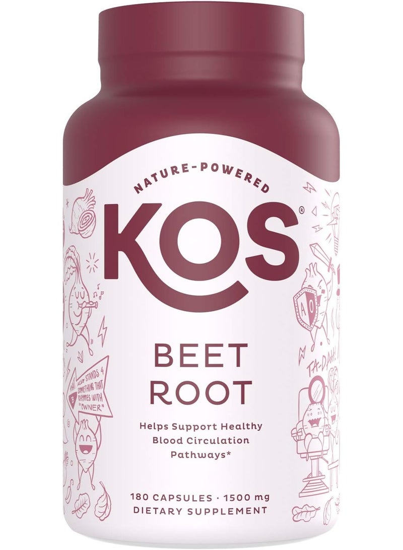 كيه أو إس كبسولات جذر البنجر العضوي 1500 ملغ - مسحوق غذاء خارق - يدعم نمط حياة صحي ونشط - 180 كبسولة - Image 1