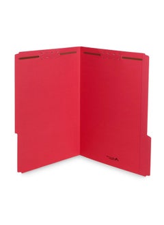 Blue Summit Supplies Red Legal File Folders With Fasteners Legal Size 1/3 Cut Reinforced Tabs Durable 2 Prongs Designed To Organize Standard Medical Or Law Files 50 Pack  - Image 1