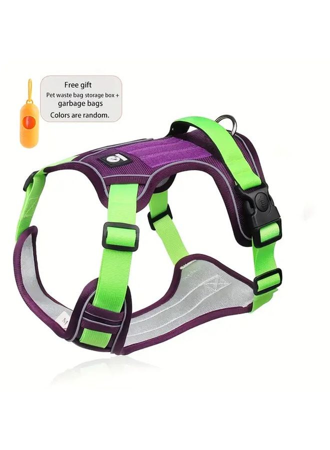 سترة الأرجواني M لمكافحة سحب الكلاب هارنس أوكسفورد الثقيلة سترة أمان عاكسة قابلة للتعديل - Image 1