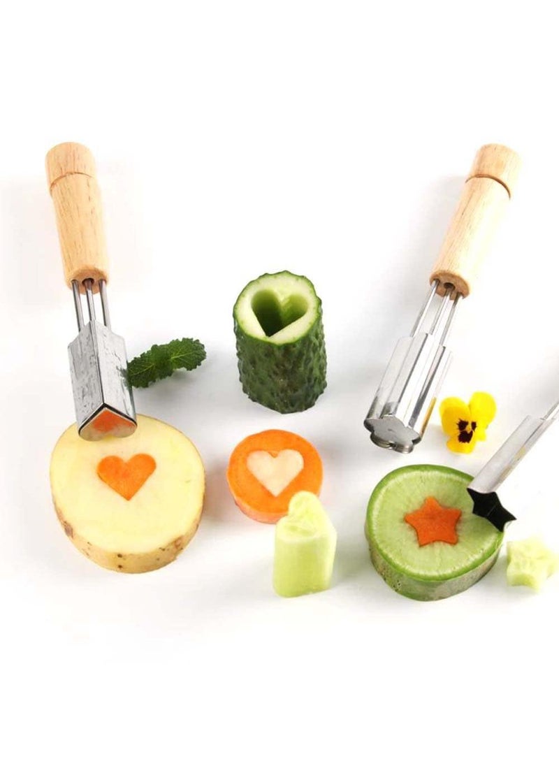 Sweet seven - Stainless Steel Mini Cookie Cutters and Vegetable Cutter Shapes with Stamps - Versatile Baking and Food Decorating Set（Star shape） - Image 1