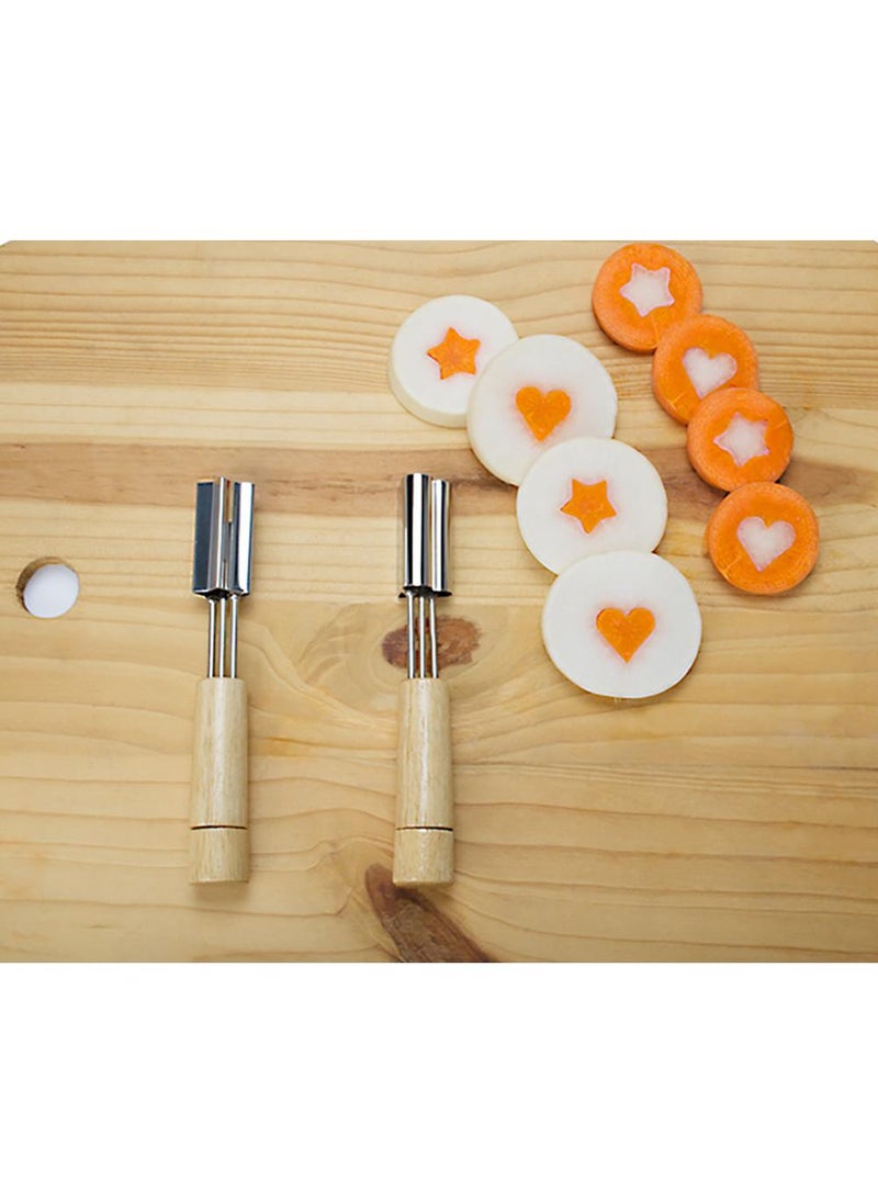 Sweet seven - Stainless Steel Mini Cookie Cutters and Vegetable Cutter Shapes with Stamps - Versatile Baking and Food Decorating Set（Star shape） - Image 1