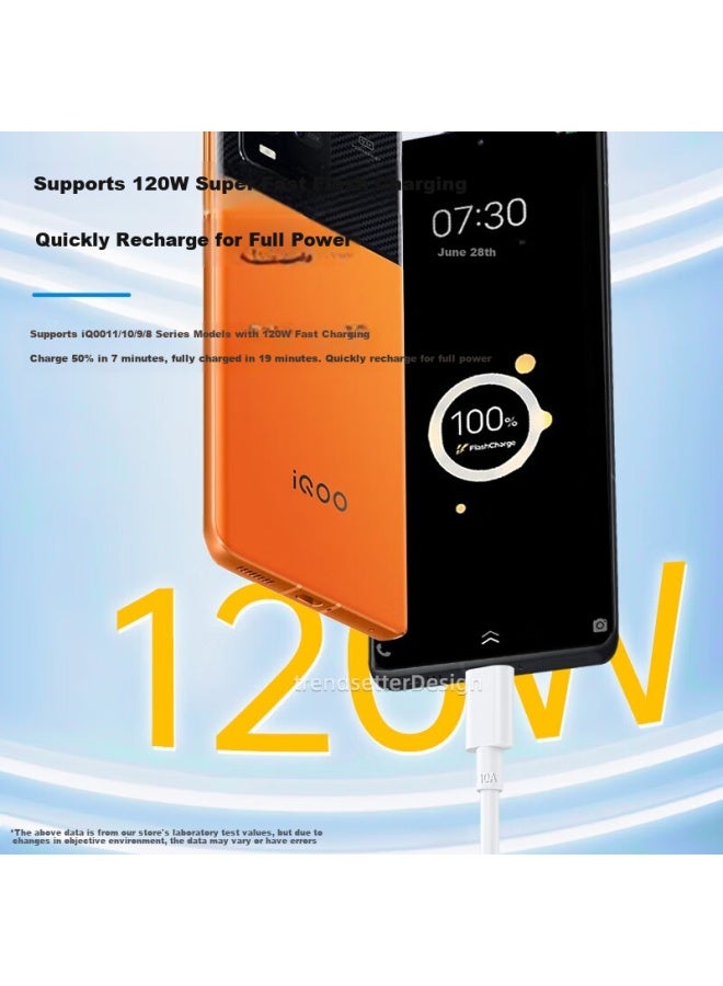 Win Potential Yingqian 120W Fast Charging Data Cable For Iqoo, 2M Length, Compatible With Neo 10/9S Pro+/Neo 9S Pro/Neo 9/Neo 8/Z8 Phones, Pd Flash Charging Cable - Image 4