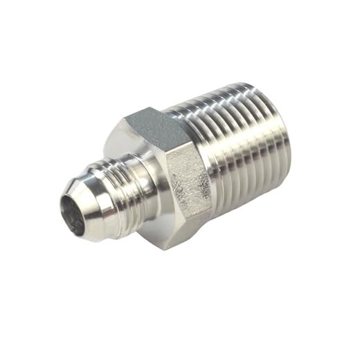 HFSR 4PCs 12 NPT Male to 38 JIC Male Adapter Flared Tube Fitting Pipe Connector Stainless Steel 304 - Image 3