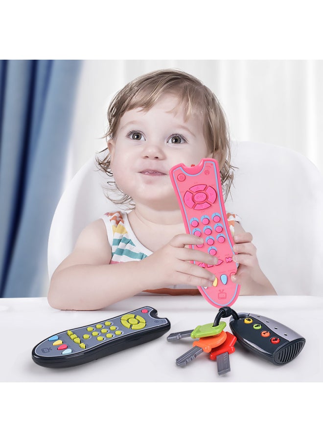 63533 Simulation Explores Multilingual Remote Control Baby Toys Baby Early Education Enlightenment Toys TV Remote-Color:Pink  - Image 2