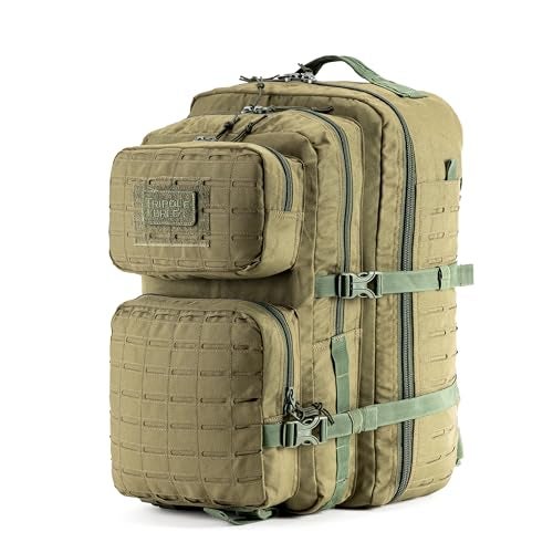 Tripole Force Plus Tactical Army 50 Litre Bag & Backpack with Laser-cut MOLLE (50 Litres Olive Green) - Image 3