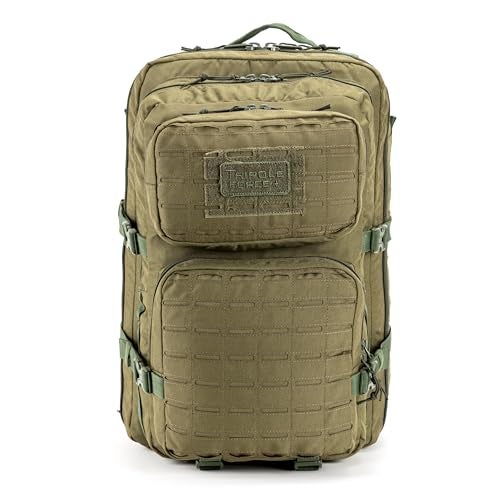 Tripole Force Plus Tactical Army 50 Litre Bag & Backpack with Laser-cut MOLLE (50 Litres Olive Green) - Image 1