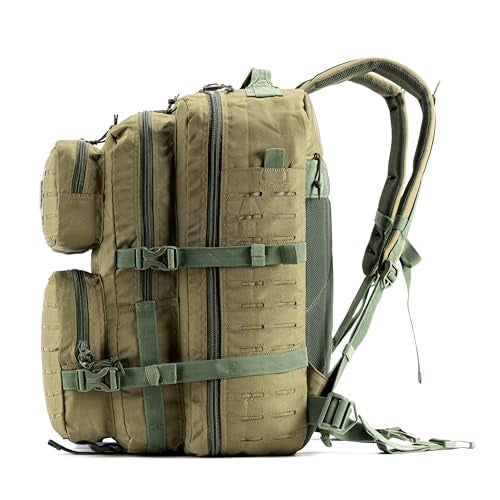 Tripole Force Plus Tactical Army 50 Litre Bag & Backpack with Laser-cut MOLLE (50 Litres Olive Green) - Image 4