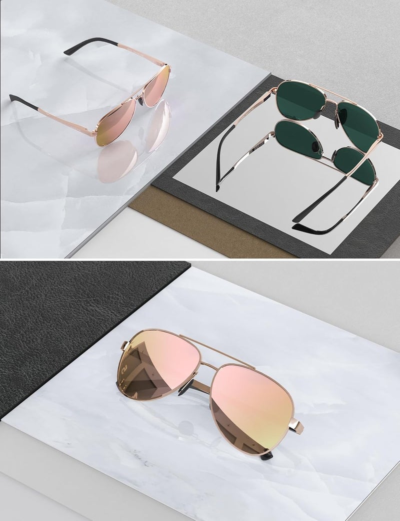 LUENX Aviator Sunglasses for Men Women Polarized - UV400 Protection, Stylish Shades, Driving, Outdoor Activities - Image 3