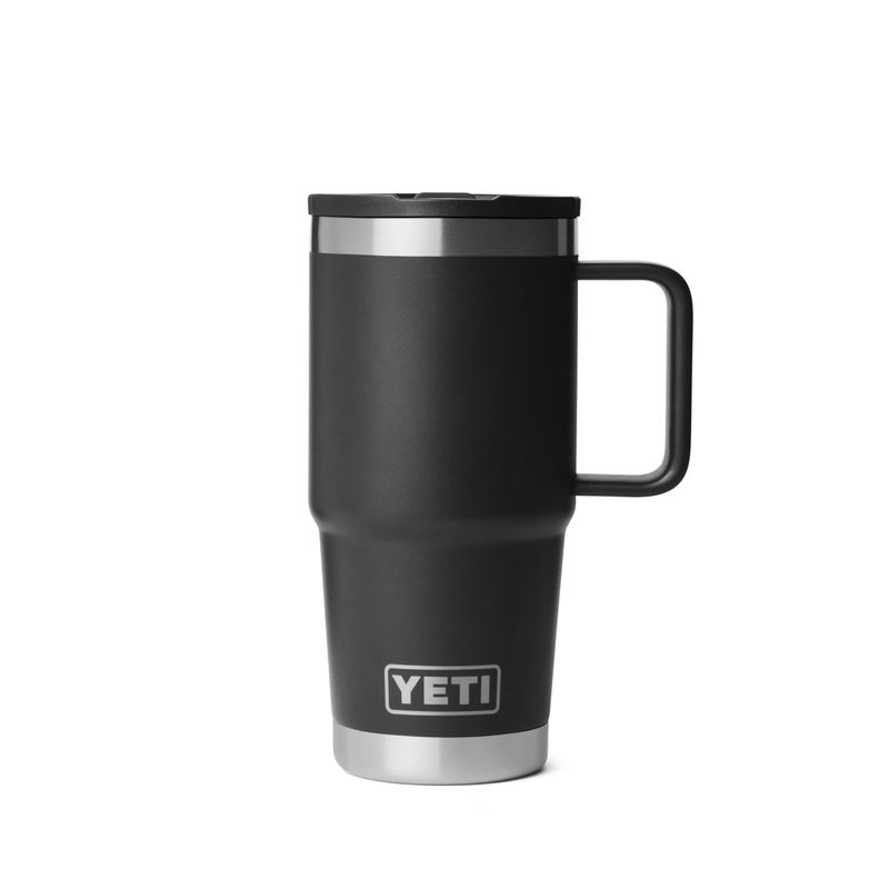 YETI Rambler 20 oz Travel Mug with Flip Straw Lid â€“ Stainless Steel, Vacuum Insulated, Leakproof, Cup Holder Friendly, Black - Image 1
