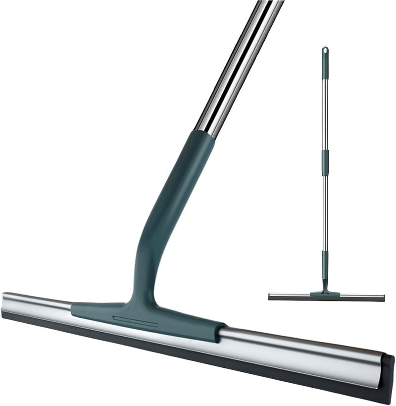 KASTWAVE Floor Squeegee Broom,20" Rubber Window Shower Squeegee with 13" Rlacement, Maximum 60" Long Handle, Magic Scrub Broom for Shower Glass, Concrete, Tile, Wood Floor, Garage, Pool - Image 1