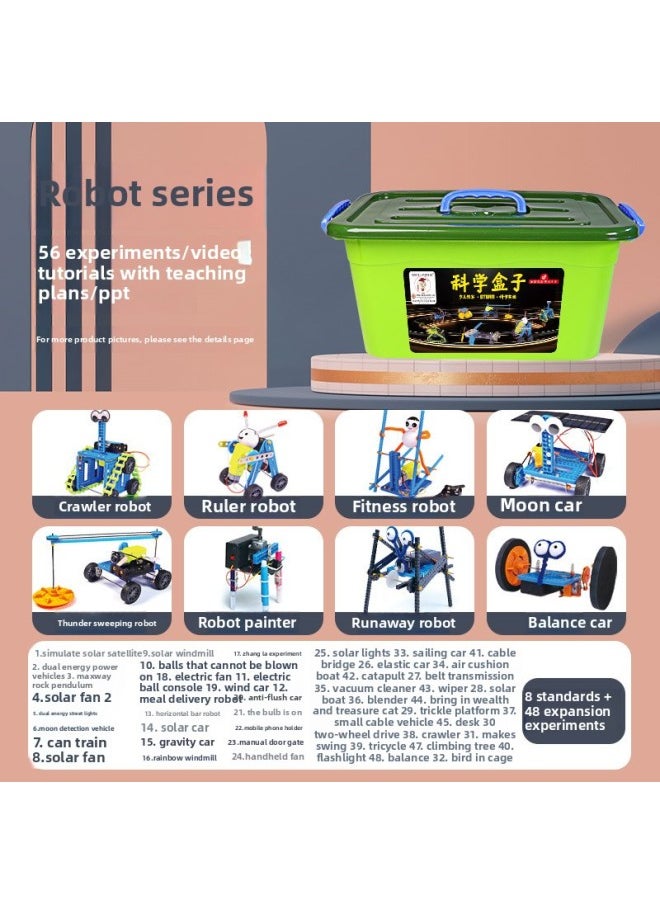 Generic - Children's Science Experiment Suit Students Land, Sea And Air Diy Handmade Science And Technology Small Production School Gift Toys Wholesale-Specification:Robot Series (8 Standards + 48 Extended Experiments) - Image 1