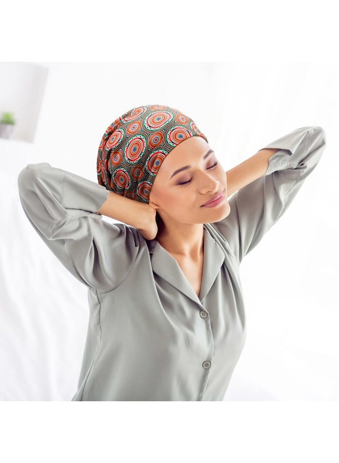 Sintege 6 Pcs Satin Lined Bonnet Sleep Cap for Women Men African Silk Soft Beanie Hair Sleep Wrap for Natural Curly Braids(Vibrant Patterns) - Image 3