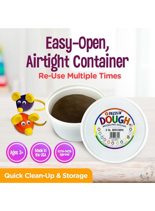 Hygloss Play Modeling Dough - Brown Dough Unscented - Safe & Non-Toxic for Kids Arts & Crafts - Party Favors - Classroom Supplies - 3lb - Image 3