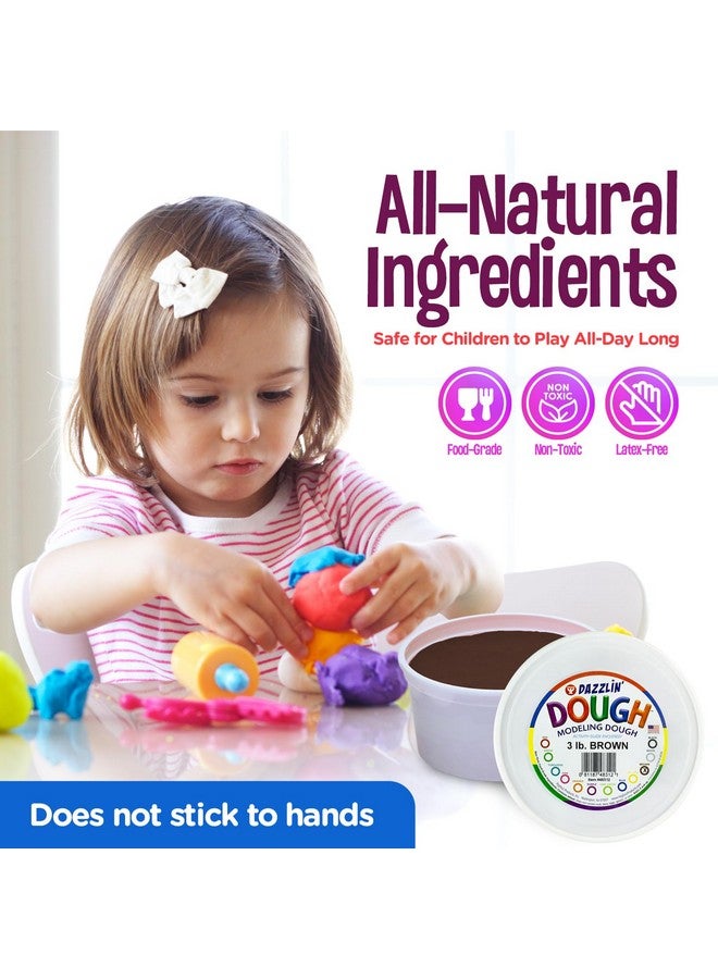 Hygloss Play Modeling Dough - Brown Dough Unscented - Safe & Non-Toxic for Kids Arts & Crafts - Party Favors - Classroom Supplies - 3lb - Image 4