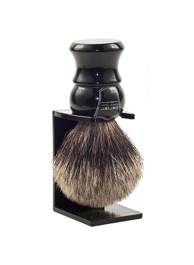 Parker Safety Razor Parker, Long Loft 3-Band Pure Badger Bristle Shaving Brush with Ebony Handle - Brush Stand Included - Image 2