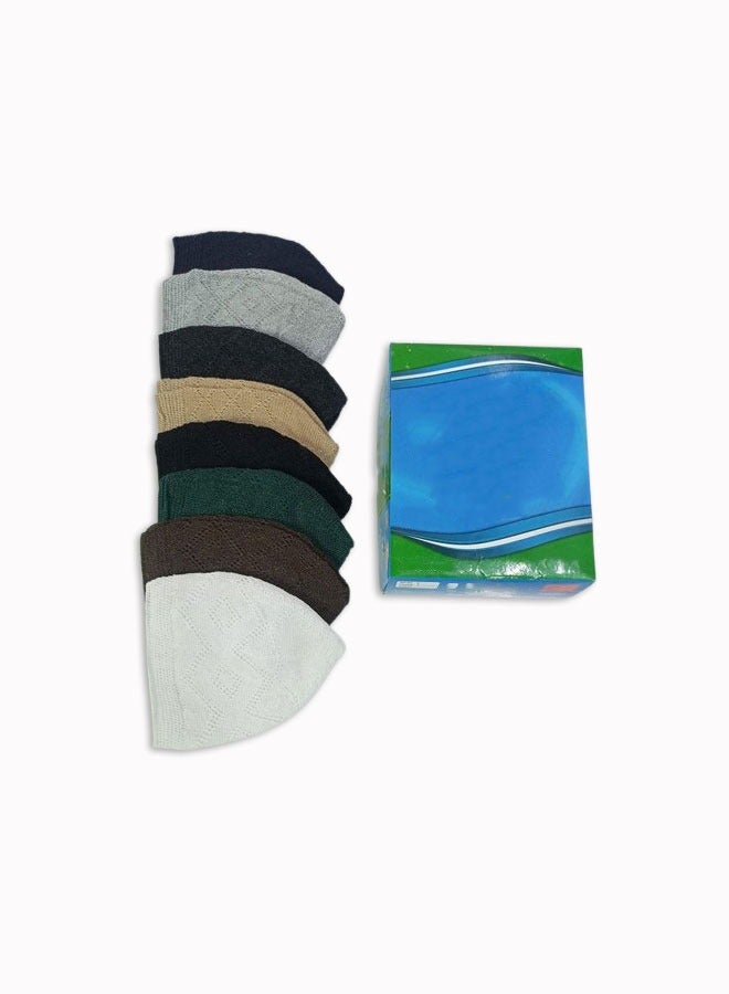Mudassar Ali Goods Wholesalers L.L.C Turkey Style Caps – Islamic Prayer Caps in Mixed Colors | 12 Pieces Per Box - Image 1