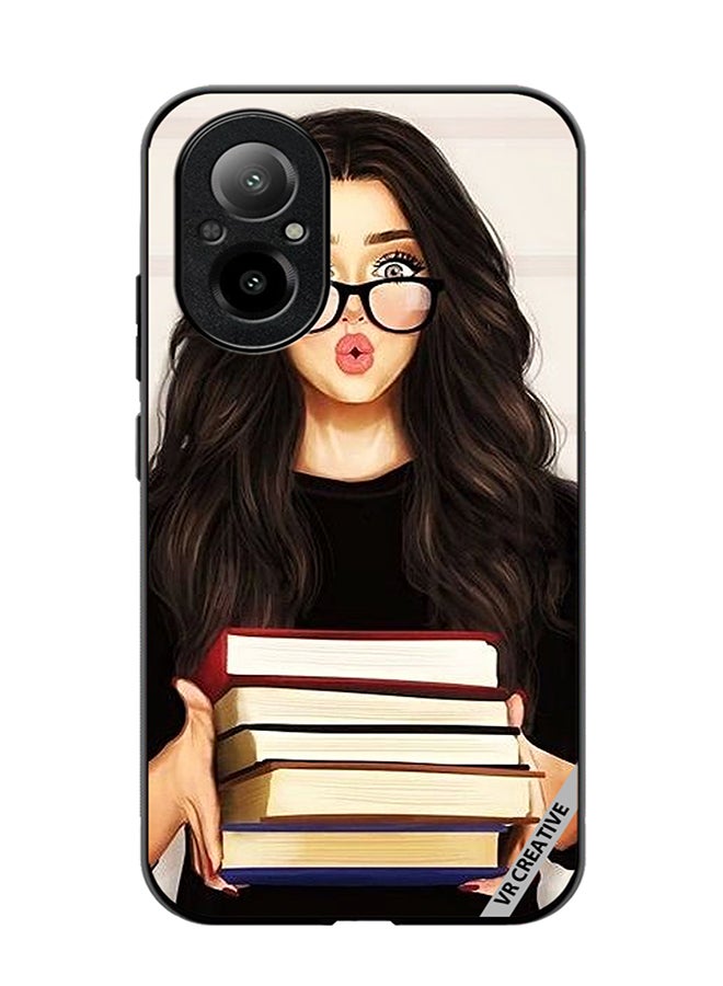 VR CREATIVE Protective Case Cover For Realme C67 4G Girl With Books Shocked Design Multicolour - Image 1