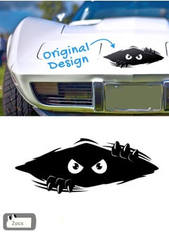 Generic 2pcs Funny Monster Sticker for Cars or Truck  - Large Black Vinyl Bumper Sticker - Monsters Angry Eyes Car Decals - Auto Graphics Car Side Decal - Cool Automotive Exterior Decorations  - Image 1