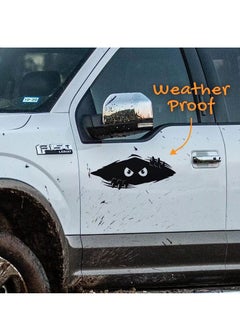 Generic 2pcs Funny Monster Sticker for Cars or Truck  - Large Black Vinyl Bumper Sticker - Monsters Angry Eyes Car Decals - Auto Graphics Car Side Decal - Cool Automotive Exterior Decorations  - Image 2