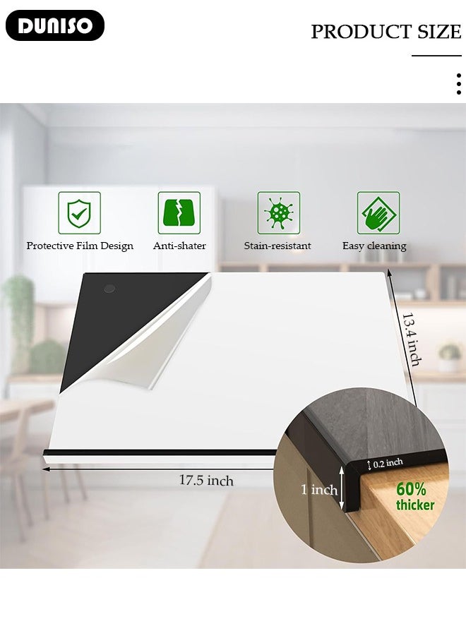 DUNISO Acrylic Cutting Board with Counter Lip,Cutting Board for Counter Countertop Protector Home Restaurant,Non-Slip,3mm Thicker,Perfect for Bread,Meat,Veggies More,Great Kitchen Essential Gadgets (Black)  - Image 2