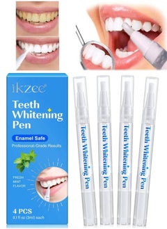 IKZEE 4Pcs Teeth Whitening Pen with Mint Flavor Tooth Whitening Pen Removes Coffee Tea Stains and Freshens Breath Teeth Stain Remover Teeth Whitening Pen  - Image 1