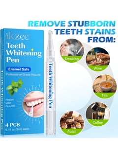 IKZEE 4Pcs Teeth Whitening Pen with Mint Flavor Tooth Whitening Pen Removes Coffee Tea Stains and Freshens Breath Teeth Stain Remover Teeth Whitening Pen  - Image 4