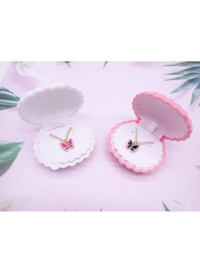 HAMIYELL Pack of 6 Velvet Earring Gift Box Shell Jewelry Storage Case Showcase Display Organizer Box for Necklace (White) - Image 4