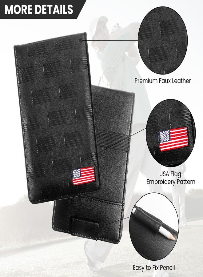 FINGER TEN Golf Scorecard Holder with 2 Free Pencils Set (USA Flag) - Image 2