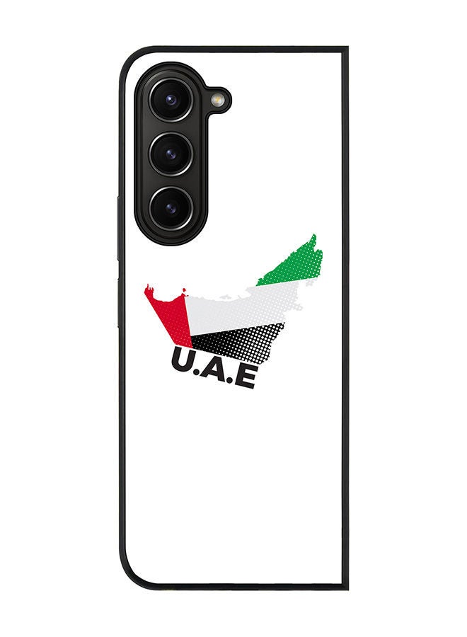 Stylizedd Rugged Black edge case for Samsung Galaxy Z Fold5, Slim fit Soft Case Flexible Rubber Edges Anti Drop TPU Gel Thin Cover -  UAE Map - Image 1