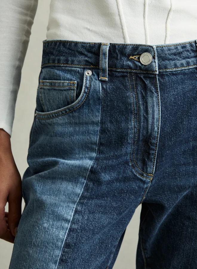 REISS Patch Straight Leg Jean