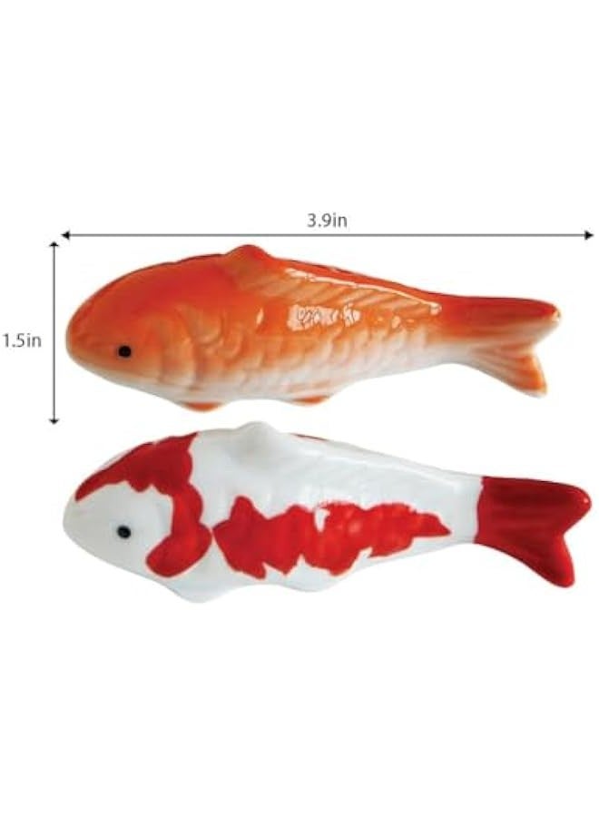 Generic Aquarium Floating Fish, 2pcs Ceramic Goldfish Koi Fish Figurines, Realistic Fish Tank Fish, Floatable Tea Pet Decor, for Fairy Garden, Pond - Image 2
