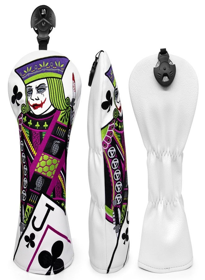 BAIRBRE Golf Head Covers,Plum Blossom Rider J Golf Club Covers Driver Covers Fairway Wood Headcover Hybrid Cover Leather 3 Wood Headcover for Most Brand (for Hybrid) - Image 4