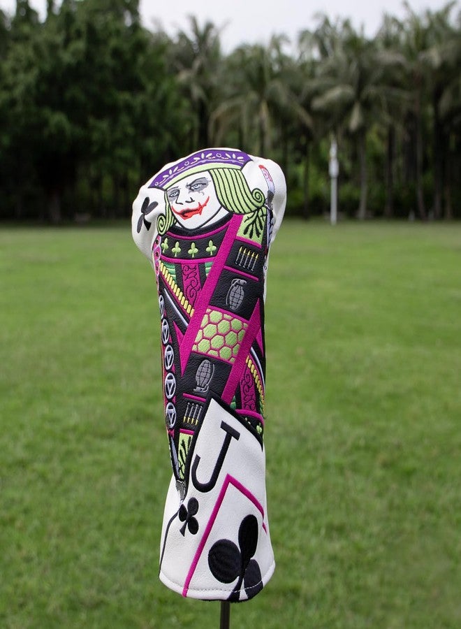 BAIRBRE Golf Head Covers,Plum Blossom Rider J Golf Club Covers Driver Covers Fairway Wood Headcover Hybrid Cover Leather 3 Wood Headcover for Most Brand (for Hybrid) - Image 2