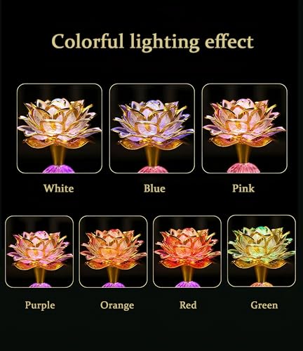 Omeet Colorful LED Lotus Buddhist Lamp, Built 13 Buddhist Songs, Gradient Buddha Light for Worship, Prayer and Display, Low Power Consumption, Eco, Buddhist Supplies - Gold - Image 5