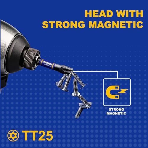 Geinxurn Impact Security Torx Screwdriver Bits Set,22 Pcs Magnetic (T7-T40) S2 Steel Multi Hollow Star Insert Power Bit Tips with Bit holder and Storage Organizer - Image 5