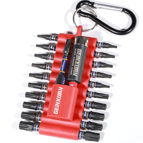 Geinxurn Impact Security Torx Screwdriver Bits Set,22 Pcs Magnetic (T7-T40) S2 Steel Multi Hollow Star Insert Power Bit Tips with Bit holder and Storage Organizer - Image 1