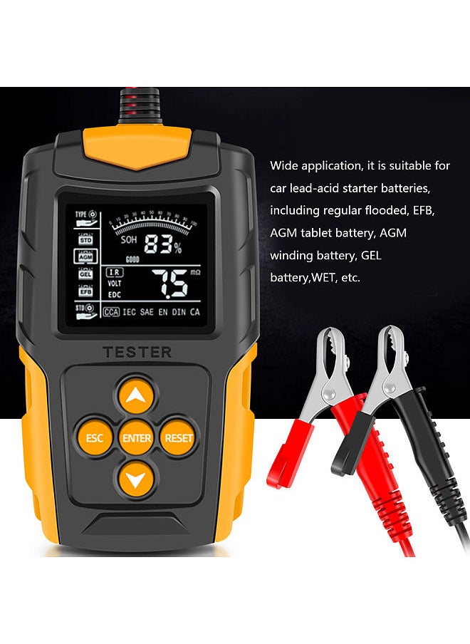 Generic - 12V/24V Car Battery Tester LCD Digital Battery Analyzer Car Charge Diagnostic Tool SOH SOC CCA IR Measurement for Car Truck Motorcycle - Image 1