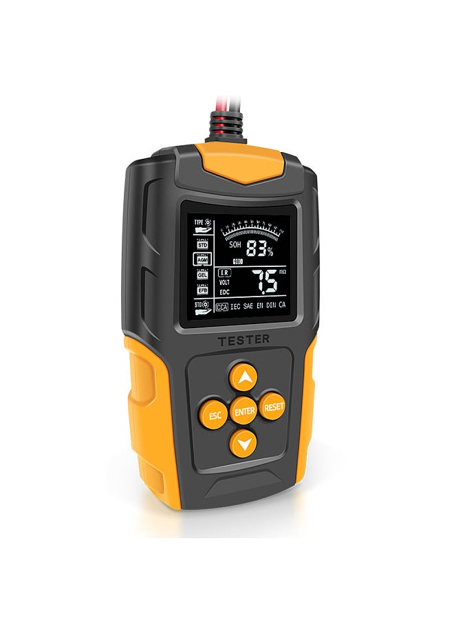 Generic - 12V/24V Car Battery Tester LCD Digital Battery Analyzer Car Charge Diagnostic Tool SOH SOC CCA IR Measurement for Car Truck Motorcycle - Image 1