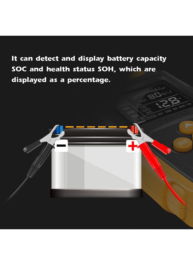 Generic - 12V/24V Car Battery Tester LCD Digital Battery Analyzer Car Charge Diagnostic Tool SOH SOC CCA IR Measurement for Car Truck Motorcycle - Image 1