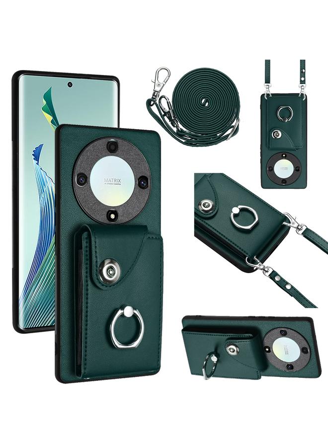 Zaboon Case For Honor X9a / Magic5 Lite Organ Card Bag Ring Holder Phone Case with Long Lanyard  - Image 1