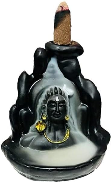 INSHREYS Lord Adiyogi Shiva Statue with Incense Folder, Mahadev Murti for Mandir, Home/Office Decor with Free 10 Incense Cones - Image 4