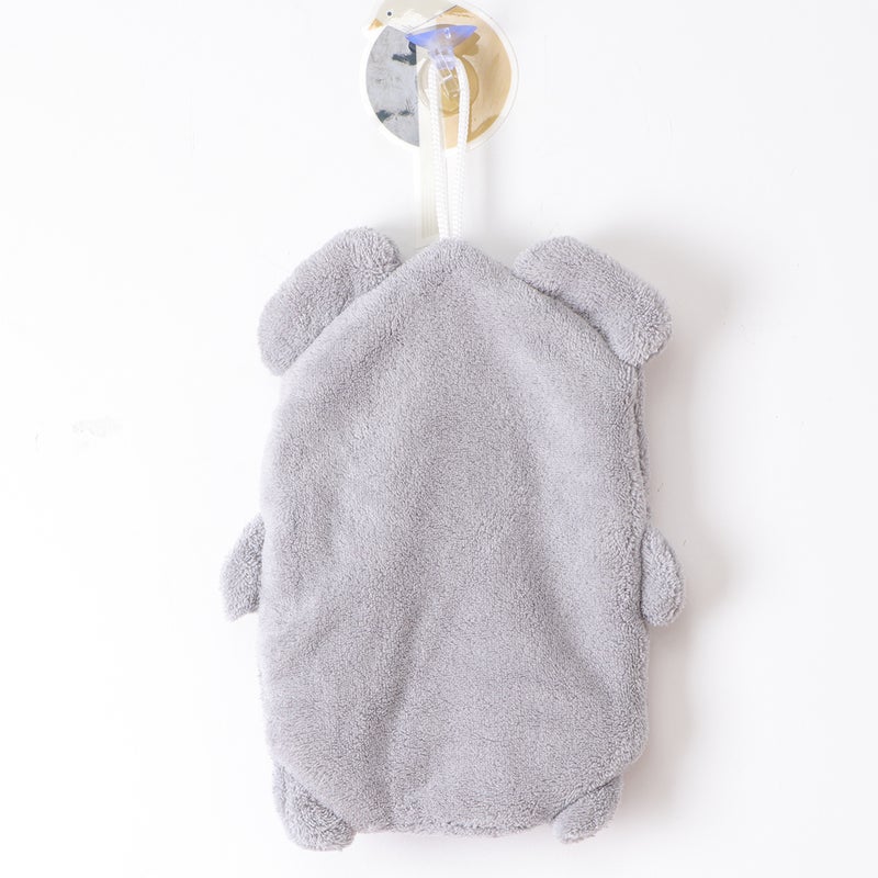 1PC Cartoon Baby Towel Coral Fleece Water Absorption Bathing Towel for Infant Newborn (Grey Elephant) - Image 2